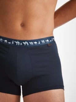 Men's Boxer Briefs Band 62 Pima Cotton Stretch Navy -Derek Rose Shop mens boxer briefs band 62 pima cotton stretch navy print