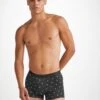 Men's Boxer Briefs Geometric 5 Pima Cotton Stretch Black