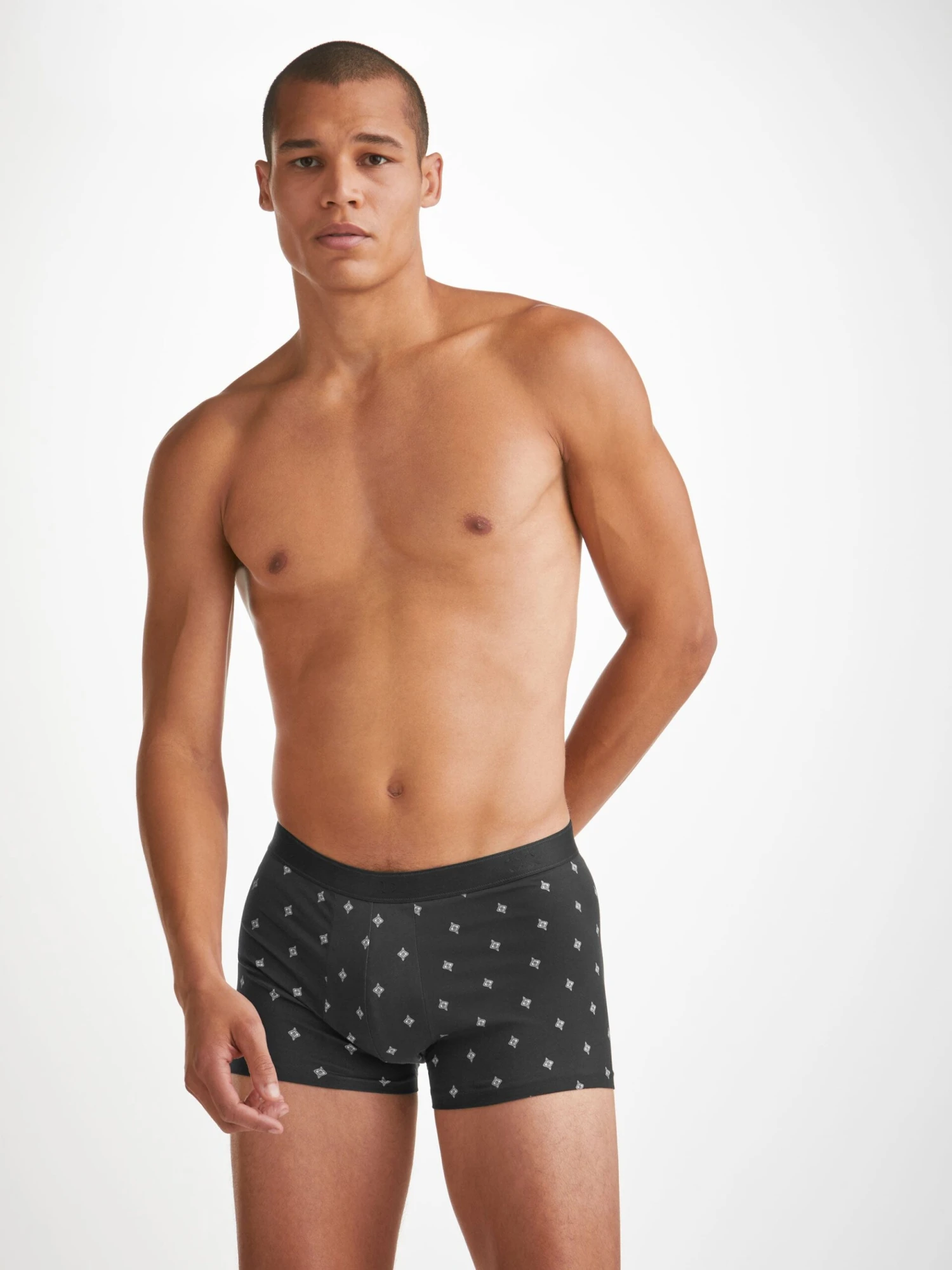 Men's Boxer Briefs Geometric 5 Pima Cotton Stretch Black 3 Men's Boxer Briefs Geometric 5 Pima Cotton Stretch Black