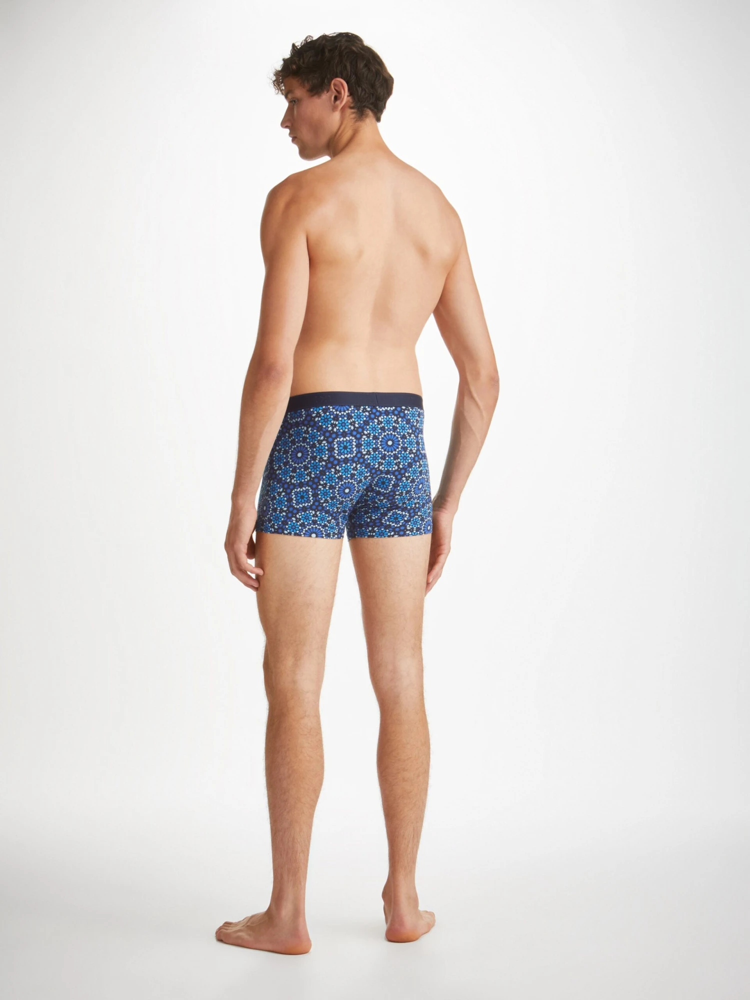 Men's Boxer Briefs Geometric 6 Pima Cotton Stretch Navy 6 Men's Boxer Briefs Geometric 6 Pima Cotton Stretch Navy - Image 4