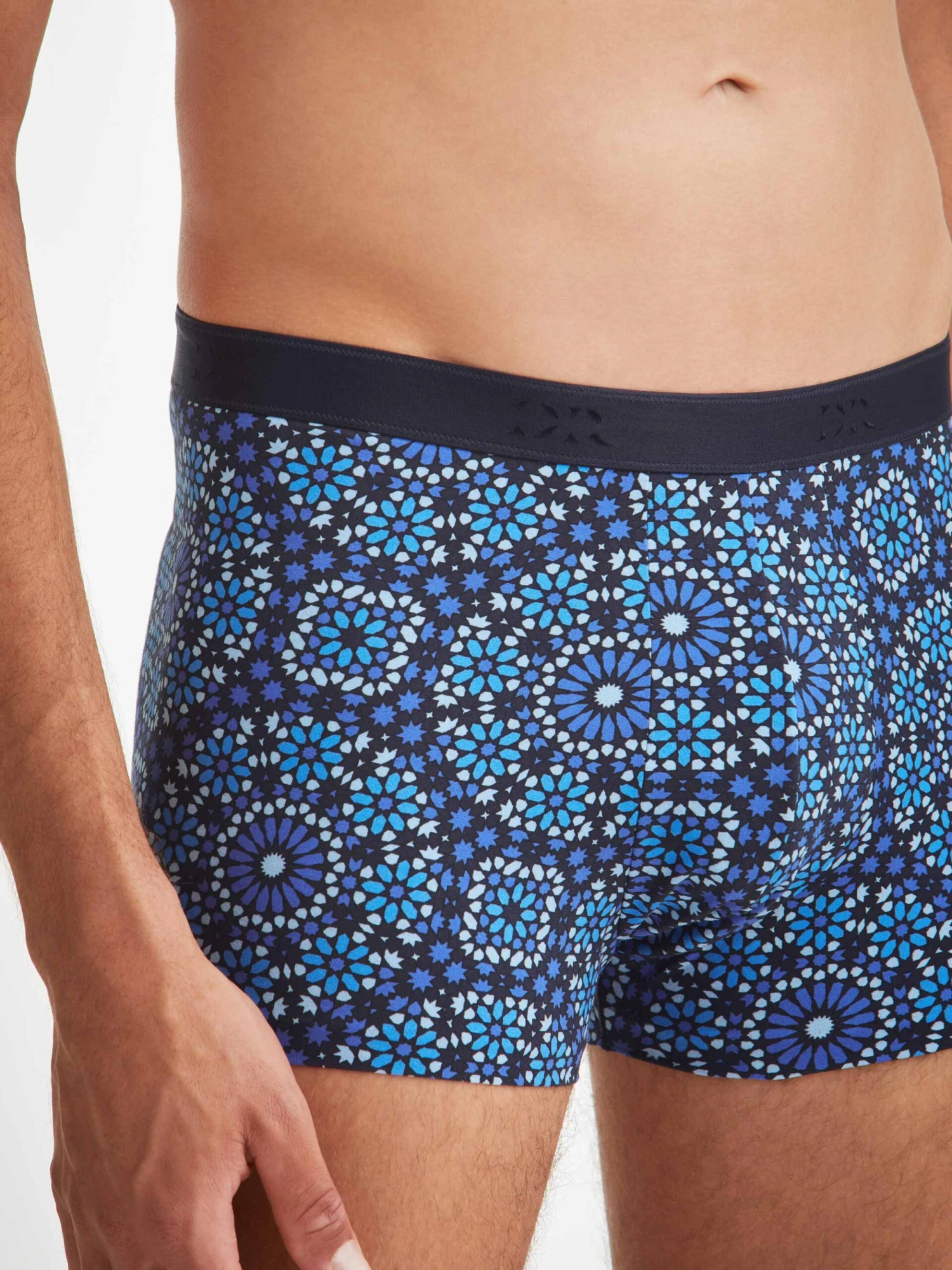 Men's Boxer Briefs Geometric 6 Pima Cotton Stretch Navy 7 Men's Boxer Briefs Geometric 6 Pima Cotton Stretch Navy - Image 5