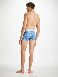 Men's Boxer Briefs Marrakech 1 Pima Cotton Stretch Blue -Derek Rose Shop mens boxer briefs marrakech 1 pima cotton stretch blue back