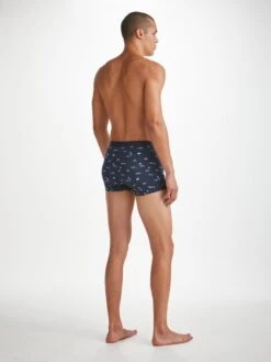Men's Boxer Briefs Sahara 1 Pima Cotton Stretch Navy -Derek Rose Shop mens boxer briefs sahara 1 pima cotton stretch navy back