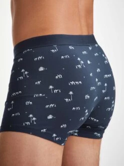 Men's Boxer Briefs Sahara 1 Pima Cotton Stretch Navy -Derek Rose Shop mens boxer briefs sahara 1 pima cotton stretch navy print