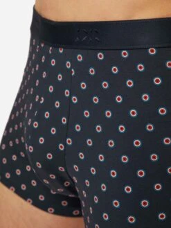 Men's Boxer Briefs Spot 5 Pima Cotton Stretch Navy -Derek Rose Shop mens boxer briefs spot 5 pima cotton stretch navy logo