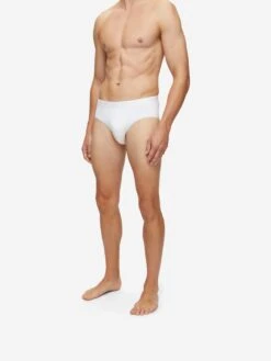 Men's Briefs Alex Micro Modal Stretch White 11 Men's Briefs Alex Micro Modal Stretch White -Derek Rose Shop mens briefs alex micro modal stretch white crop front