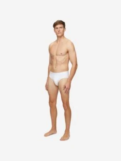 Men's Briefs Alex Micro Modal Stretch White 13 Men's Briefs Alex Micro Modal Stretch White -Derek Rose Shop mens briefs alex micro modal stretch white front
