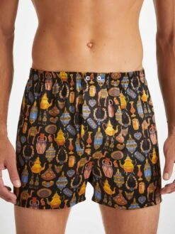 Men's Classic Fit Boxers Brindisi 100 Silk Satin Black 11 Men's Classic Fit Boxers Brindisi 100 Silk Satin Black -Derek Rose Shop mens classic fit boxers brindisi 100 silk satin black crop