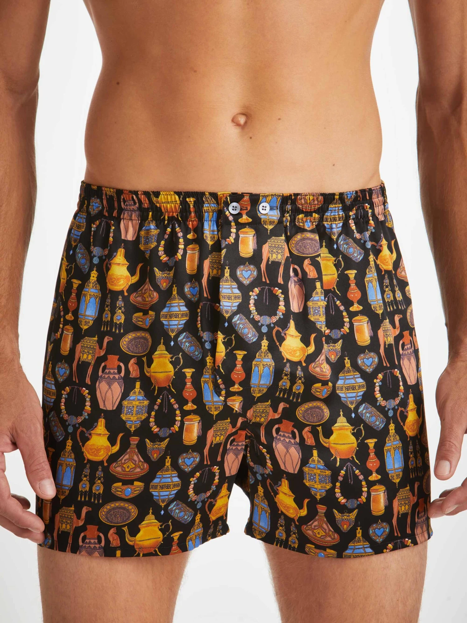 Men's Classic Fit Boxers Brindisi 100 Silk Satin Black 7 Men's Classic Fit Boxers Brindisi 100 Silk Satin Black - Image 5