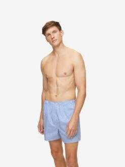 Men's Classic Fit Boxers Gingham Cotton Blue 13 Men's Classic Fit Boxers Gingham Cotton Blue -Derek Rose Shop mens classic fit boxers gingham cotton blue creative