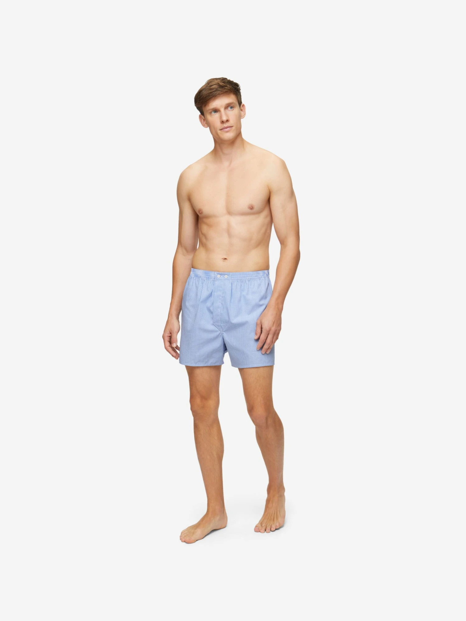 Men's Classic Fit Boxers Gingham Cotton Blue 5 Men's Classic Fit Boxers Gingham Cotton Blue - Image 3