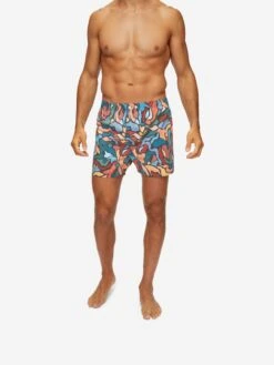 Men's Classic Fit Boxers Ledbury 61 Cotton Batiste Multi -Derek Rose Shop mens classic fit boxers ledbury 61 cotton batiste multi pattern