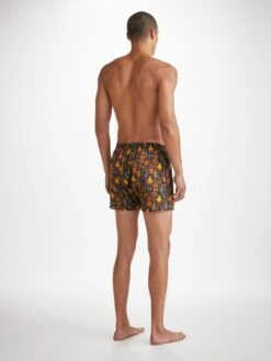 Men's Classic Fit Boxers Ledbury 71 Cotton Batiste Navy -Derek Rose Shop mens classic fit boxers ledbury 71 cotton batiste navy back