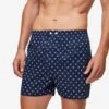 Men's Classic Fit Boxers Nelson 93 Cotton Batiste Navy -Derek Rose Shop mens classic fit boxers nelson 93 cotton batiste navy buttons