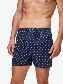 Men's Classic Fit Boxers Nelson 93 Cotton Batiste Navy