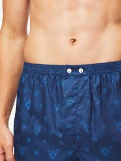 Men's Classic Fit Boxers Paris 24 Cotton Jacquard Navy -Derek Rose Shop mens classic fit boxers paris 24 cotton jacquard navy buttons
