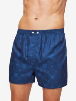 Men's Classic Fit Boxers Paris 24 Cotton Jacquard Navy