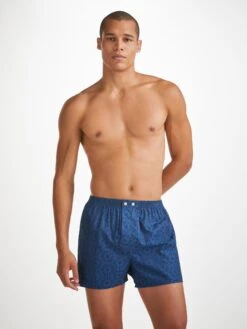 Men's Classic Fit Boxers Paris 26 Cotton Jacquard Navy