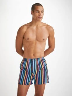 Men's Classic Fit Boxers Wellington 56 Cotton Multi -Derek Rose Shop mens classic fit boxers wellington 56 cotton multi creative