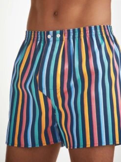 Men's Classic Fit Boxers Wellington 56 Cotton Multi -Derek Rose Shop mens classic fit boxers wellington 56 cotton multi print