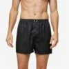 Men's Classic Fit Boxers Woburn Silk Satin Black