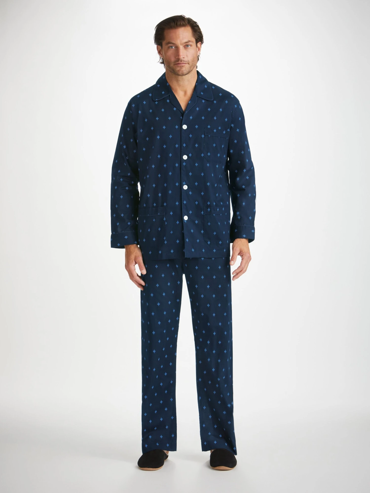 Men's Classic Fit Pyjamas Nelson 98 Cotton Batiste Navy 5 Men's Classic Fit Pyjamas Nelson 98 Cotton Batiste Navy - Image 3