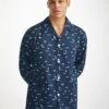 Men's Classic Fit Pyjamas Nelson 99 Cotton Batiste Navy -Derek Rose Shop mens classic fit pajamas nelson 99 cotton batiste navy creative