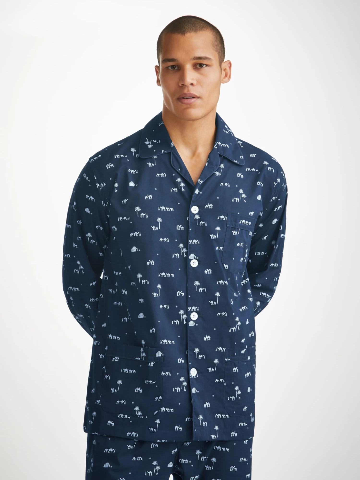 Men's Classic Fit Pyjamas Nelson 99 Cotton Batiste Navy 3 Men's Classic Fit Pyjamas Nelson 99 Cotton Batiste Navy