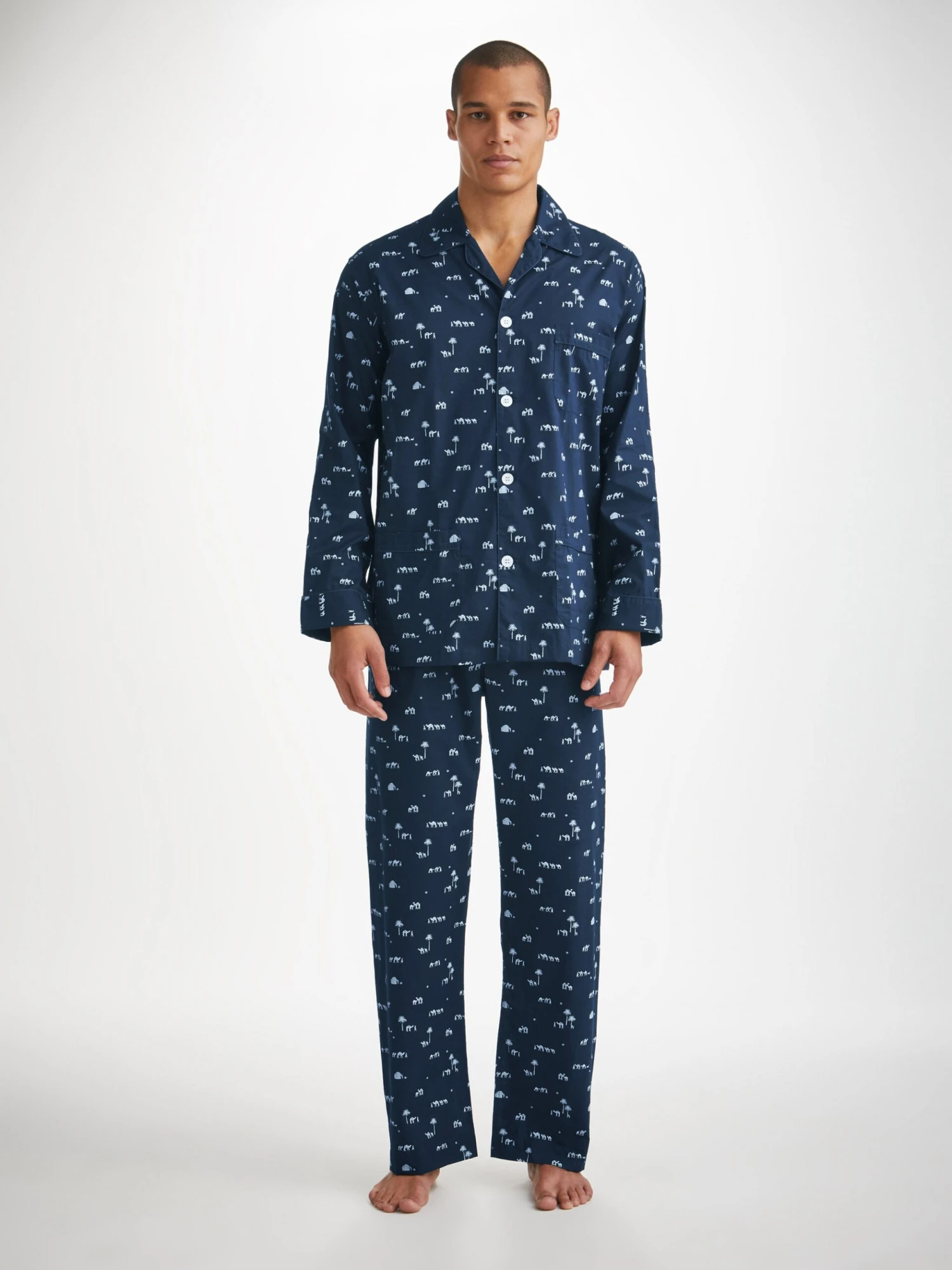 Men's Classic Fit Pyjamas Nelson 99 Cotton Batiste Navy 5 Men's Classic Fit Pyjamas Nelson 99 Cotton Batiste Navy - Image 3