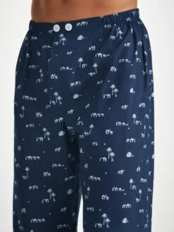 Men's Classic Fit Pyjamas Nelson 99 Cotton Batiste Navy 11 Men's Classic Fit Pyjamas Nelson 99 Cotton Batiste Navy -Derek Rose Shop mens classic fit pajamas nelson 99 cotton batiste navy print