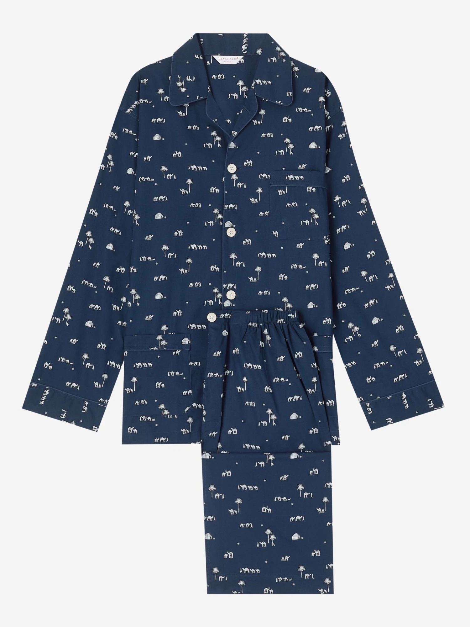 Men's Classic Fit Pyjamas Nelson 99 Cotton Batiste Navy 4 Men's Classic Fit Pyjamas Nelson 99 Cotton Batiste Navy - Image 2