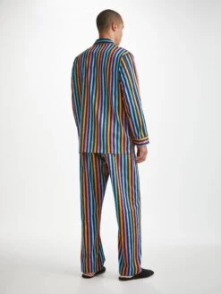 Men's Classic Fit Pyjamas Wellington 56 Cotton Multi -Derek Rose Shop mens classic fit pajamas wellington 56 cotton multi back