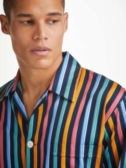 Men's Classic Fit Pyjamas Wellington 56 Cotton Multi -Derek Rose Shop mens classic fit pajamas wellington 56 cotton multi print