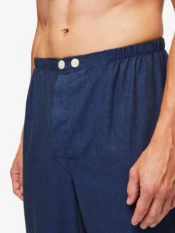 Men's Classic Fit Pyjamas Balmoral 3 Brushed Cotton Navy -Derek Rose Shop mens classic fit pyjamas balmoral 3 brushed cotton navy waistband
