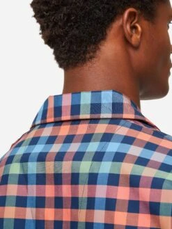 Men's Classic Fit Pyjamas Barker 34 Cotton Multi -Derek Rose Shop mens classic fit pyjamas barker 34 cotton multi back collar