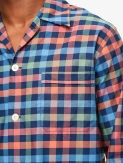Men's Classic Fit Pyjamas Barker 34 Cotton Multi -Derek Rose Shop mens classic fit pyjamas barker 34 cotton multi collar