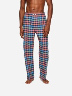 Men's Classic Fit Pyjamas Barker 34 Cotton Multi -Derek Rose Shop mens classic fit pyjamas barker 34 cotton multi trousers