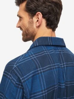 Men's Classic Fit Pyjamas Kelburn 27 Brushed Cotton Navy