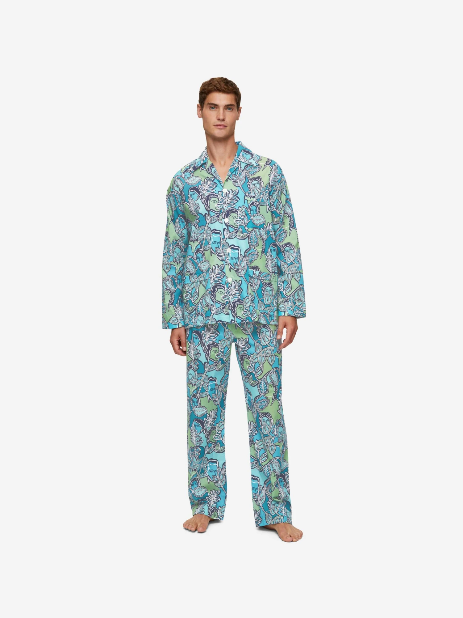 Men's Classic Fit Pyjamas Ledbury 57 Cotton Batiste Multi 7 Men's Classic Fit Pyjamas Ledbury 57 Cotton Batiste Multi - Image 5