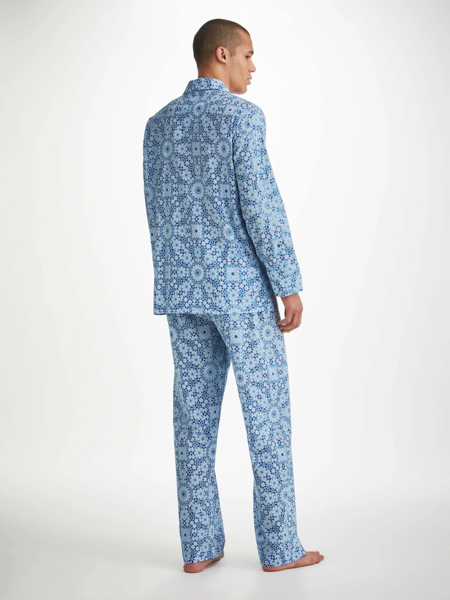 Men's Classic Fit Pyjamas Ledbury 69 Cotton Batiste Blue 6 Men's Classic Fit Pyjamas Ledbury 69 Cotton Batiste Blue - Image 4