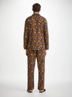 Men's Classic Fit Pyjamas Ledbury 71 Cotton Batiste Navy -Derek Rose Shop mens classic fit pyjamas ledbury 71 cotton batiste navy back