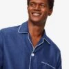 Men's Classic Fit Pyjamas Lombard 6 Cotton Jacquard Navy