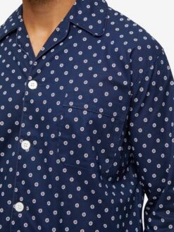 Men's Classic Fit Pyjamas Nelson 93 Cotton Batiste Navy