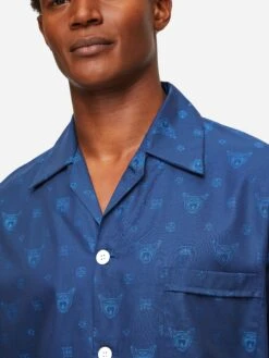 Men's Classic Fit Pyjamas Paris 24 Cotton Jacquard Navy