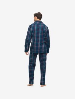 Men's Classic Fit Pyjamas Ranga 44 Brushed Cotton Multi -Derek Rose Shop mens classic fit pyjamas ranga 44 brushed cotton multi back