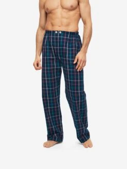 Men's Classic Fit Pyjamas Ranga 44 Brushed Cotton Multi -Derek Rose Shop mens classic fit pyjamas ranga 44 brushed cotton multi bottom