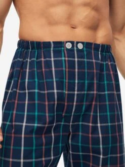 Men's Classic Fit Pyjamas Ranga 44 Brushed Cotton Multi -Derek Rose Shop mens classic fit pyjamas ranga 44 brushed cotton multi front close up 2