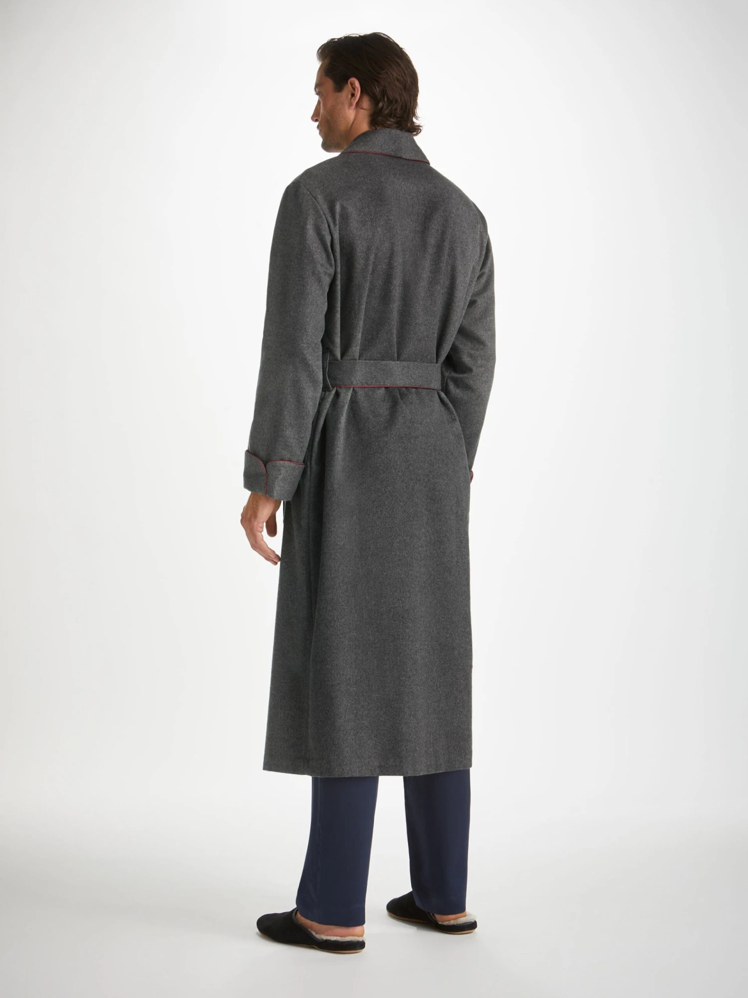 Men's Dressing Gown Duke Cashmere Charcoal 6 Men's Dressing Gown Duke Cashmere Charcoal - Image 4