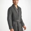 Men's Dressing Gown Duke Cashmere Charcoal -Derek Rose Shop mens dressing gown duke cashmere charcoal creative