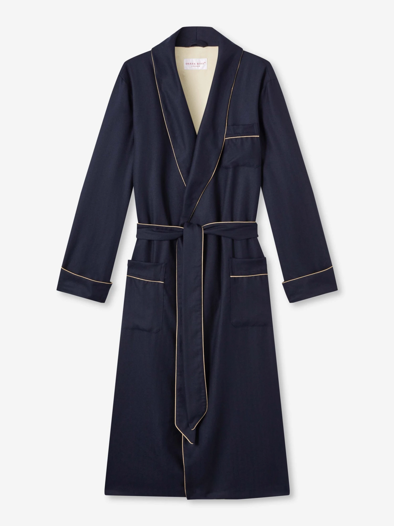 Men's Dressing Gown Duke Cashmere Navy 4 Men's Dressing Gown Duke Cashmere Navy - Image 2